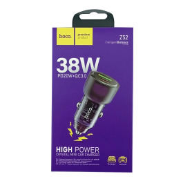 АЗП блочок 2в1 (USB+PD) Hoco Z52 ФІО 3A/1USB/38W/QC3.0/PD20W