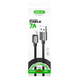 Кабель iPhone Gerlax D2L 7А ткан чор