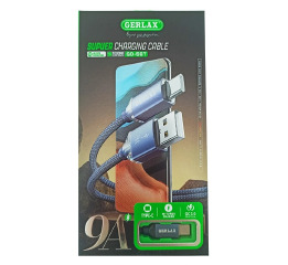 Кабель Type-C Gerlax GD-56T 9A/OD4.0 ткан син