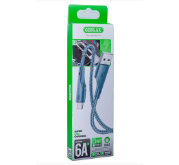 Кабель Type-C Gerlax L24T 6A ткан сір