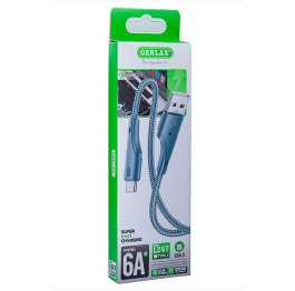 Кабель Type-C Gerlax L24T 6A ткан сір