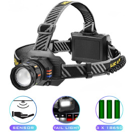 Ліхтар налобний BL-T701A-TG, 3x18650, ЗП Type-C, zoom