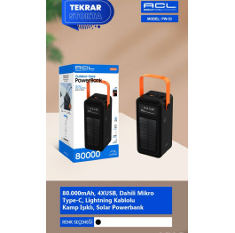 Павербанк  80000 ACL PW-53 4USB/22.5W/LED дис сон чор