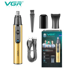 Тример VGR 2в1 V-626 GOLD, 2 насадки (для носу та волосся)