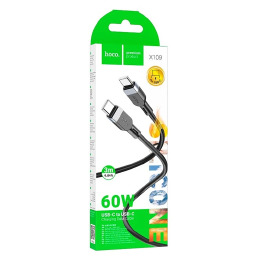 Кабель 3 м Type-C (PD) Hoco X109 60W силік чор