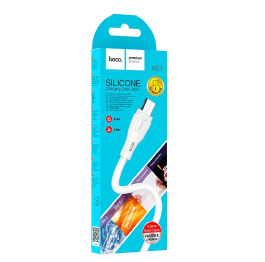Кабель Micro Hoco X61 2.4A/OD4.5 силік біл
