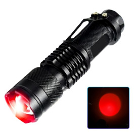 Ліхтар K11-XPE(Red), 1хАА/1x14500, 1 РЕЖИМ, zoom, затискач