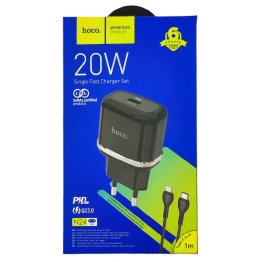 МЗП iPhone (PD) Hoco N24 3A/QC3.0/PD20W чор