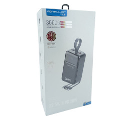 Павербанк  30000 Konfulon A55Q 3A/2USB/22.5W/PD20W/QC3.0/LED дис чор