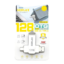USB+Type-C 3.0 128GB Gerlax UG3-128 сталева
