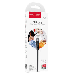 Кабель iPhone Hoco X53 2.4A силік чор