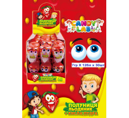 Льодяник 'Полуниця+Кисла пудра' 7г (30шт*12) ШТ