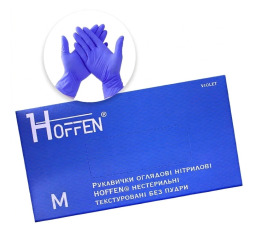 Рукавички ніт HOFFEN фіолет M 50пар (10)