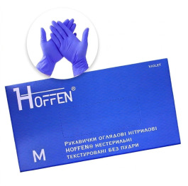 Рукавички ніт HOFFEN фіолет M 50пар (10)