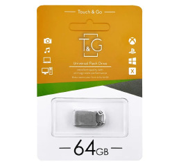 USB  64GB 2.0 T&G 110 metal сталева (коротка)