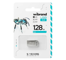 USB 128GB 3.2 Wibrand Gen1 Ant series metal срібна (коротка)