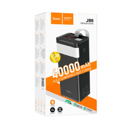 Павербанк  40000 Hoco J86 2USB/QC3.0/22.5W/PD20W/диспл/ліхтар чор