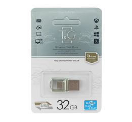 USB  32GB 2.0 T&G 104 USB+Type-C сталева (коротка)